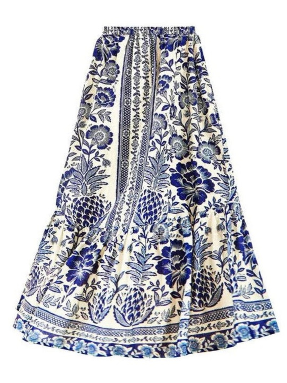 Floral Red & Blue Print Swimsuit and Maxi Skirt Set - Picture 3 of 3